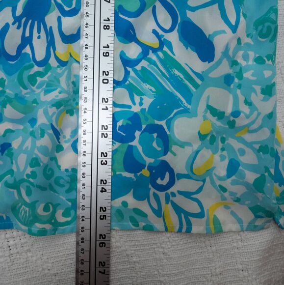 Lilly Pulitzer Silk Blue Floral Blouse – Long Sleeve – Coastal Preppy – Small - Picture 7 of 7